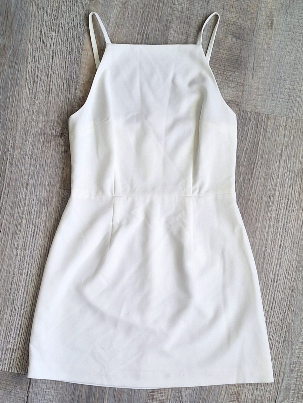 French Connection White Strappy Square-Neck Mini Dress